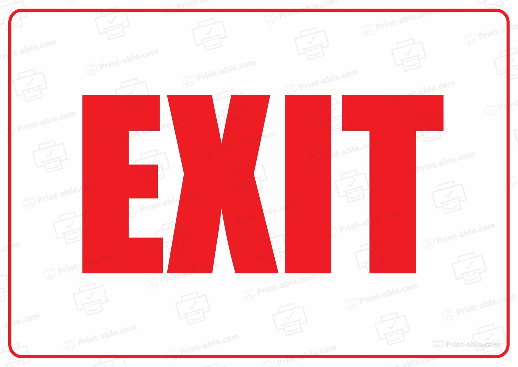 11 Free Exit Sign Printable PRINT ABLE