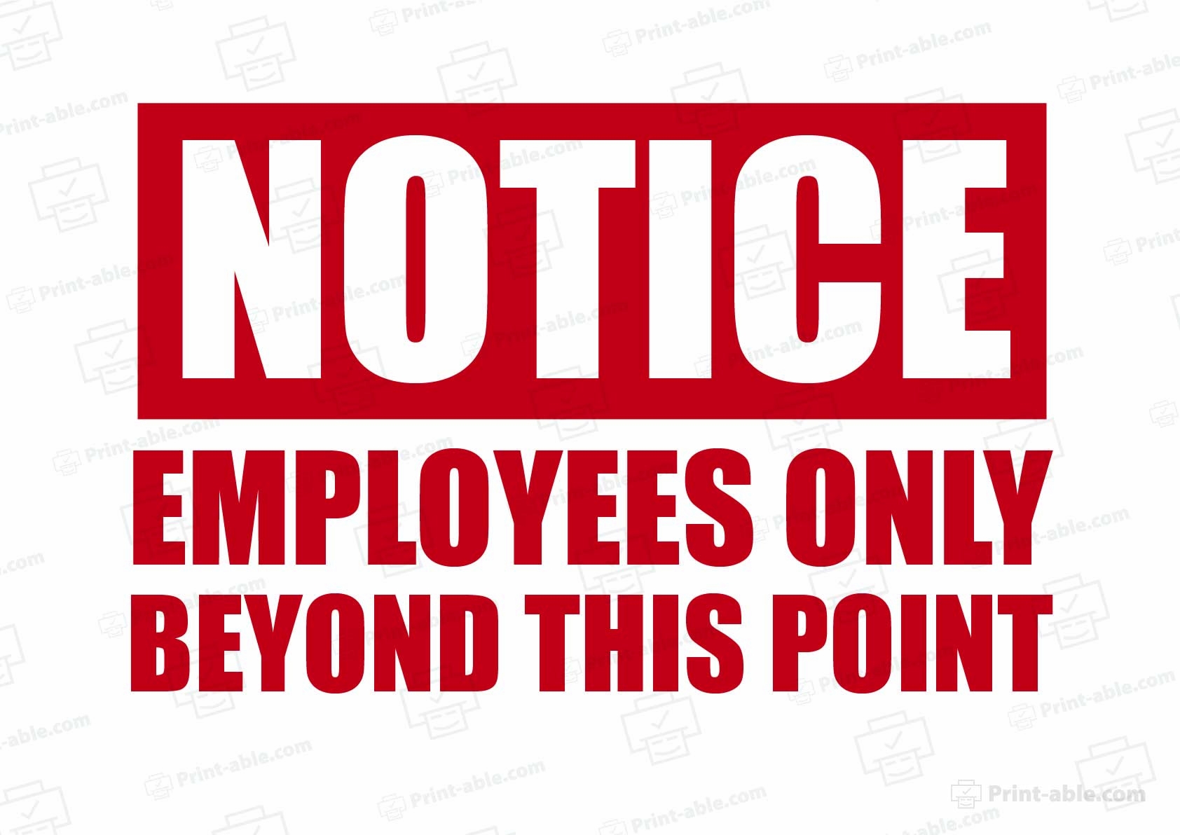 14 Free Employees Only Sign Printable PRINT ABLE