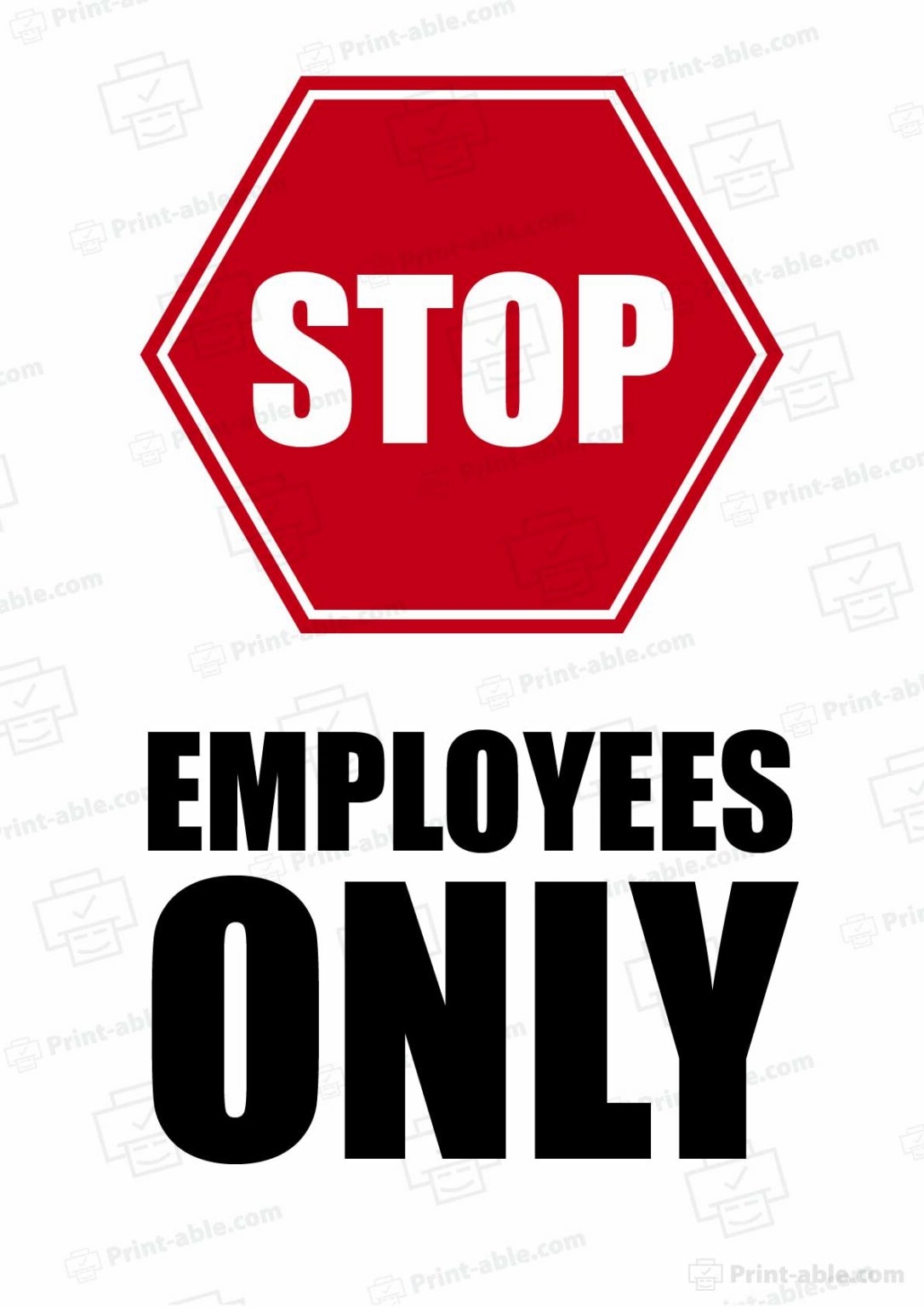 14 Free Employees Only Sign Printable PRINT ABLE