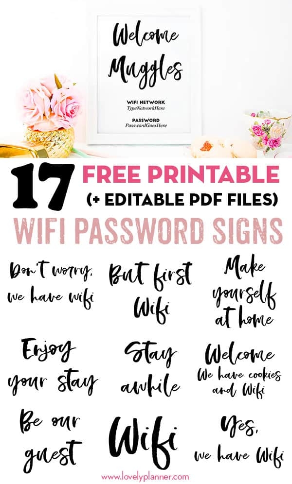 17 Free Printable Wifi Password Signs Editable PDF Lovely Planner