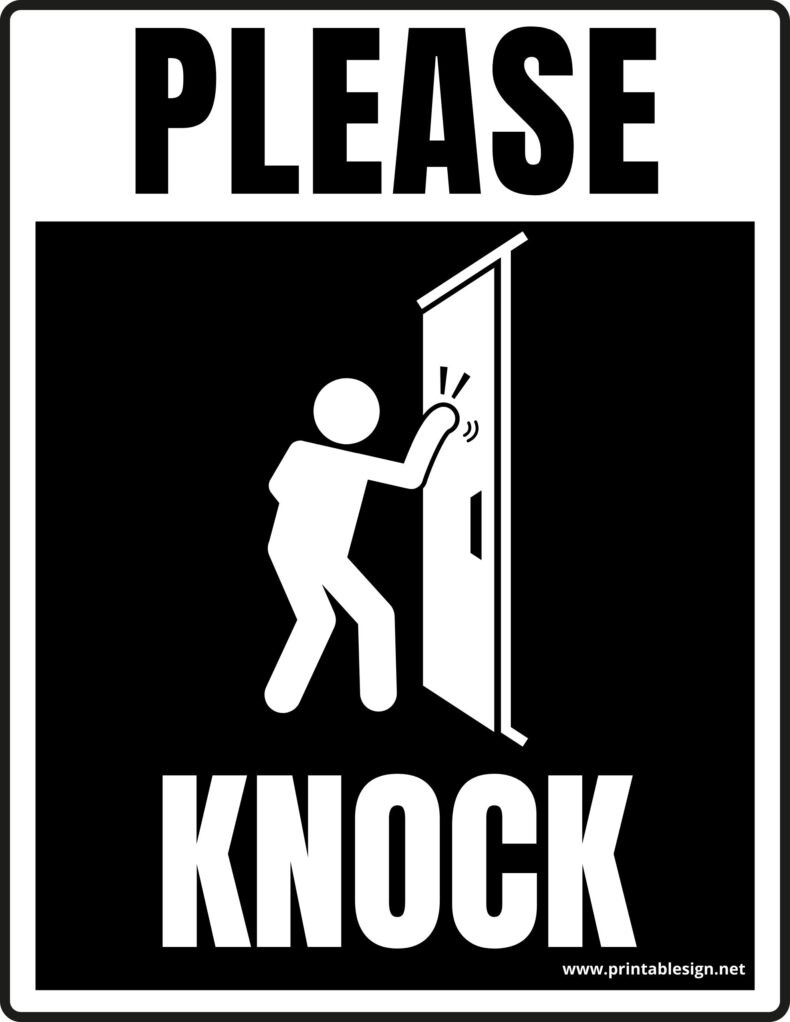 20 Printable Please Knock Signs Printableo Com