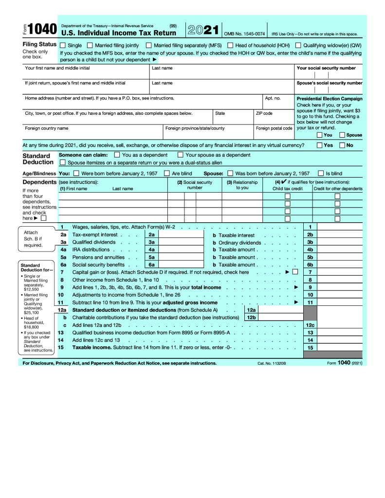 2022 Tax Forms 1040 Printable Fillable Fillable Form 2024 2022 Tax Forms 1040 Printable Fillable Fillable Form 2024