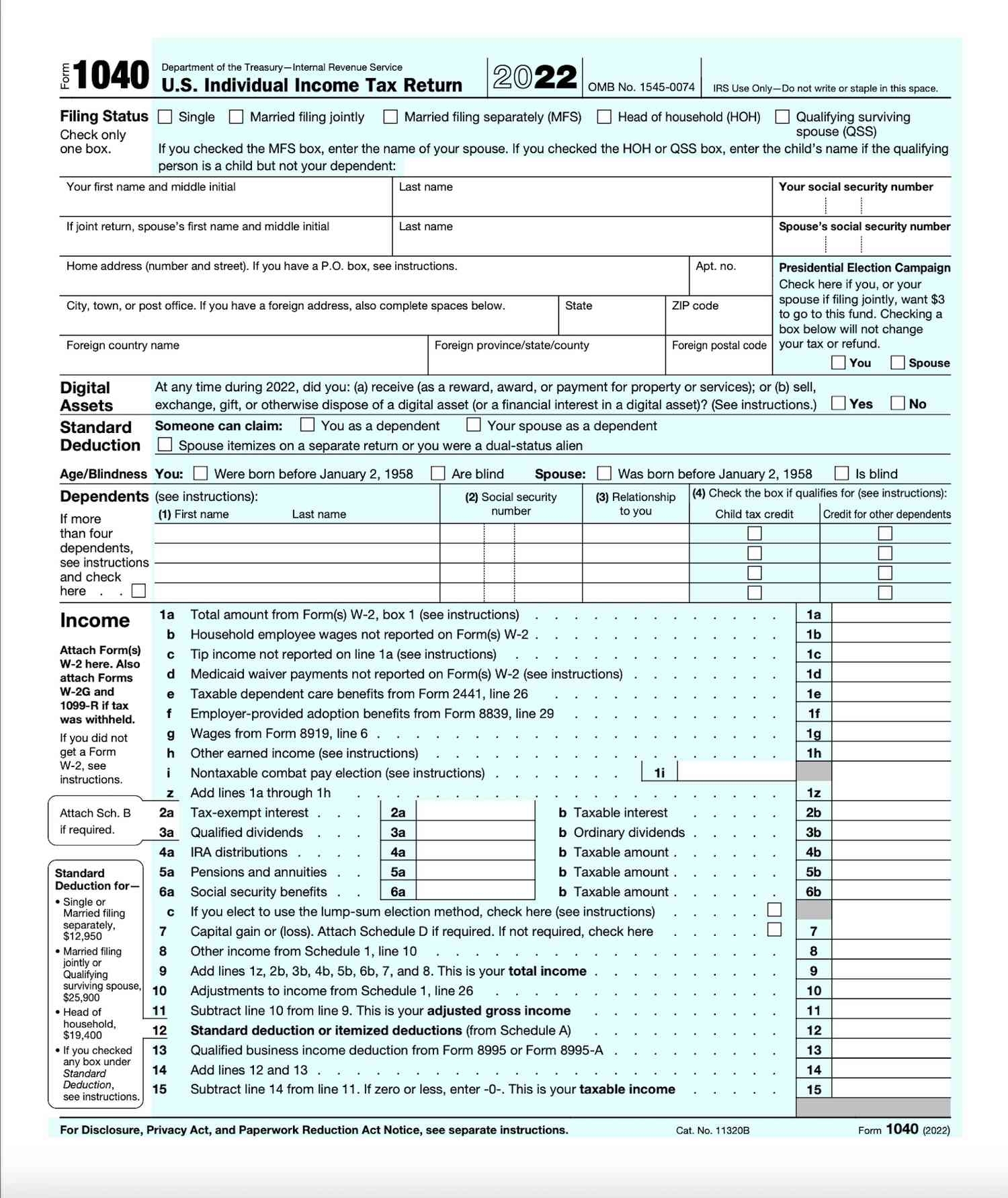 2023 Tax Return Form Printable Forms Free Online