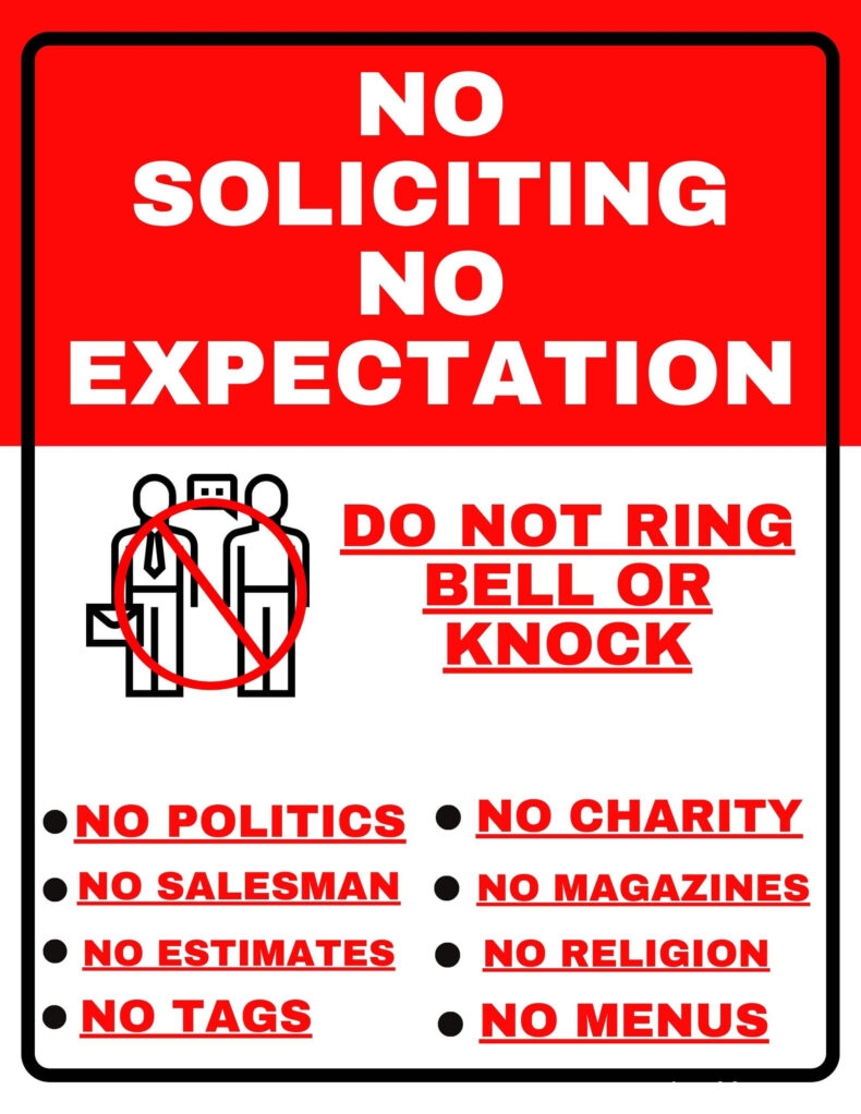 21 No Soliciting Sign Print FREE Printables