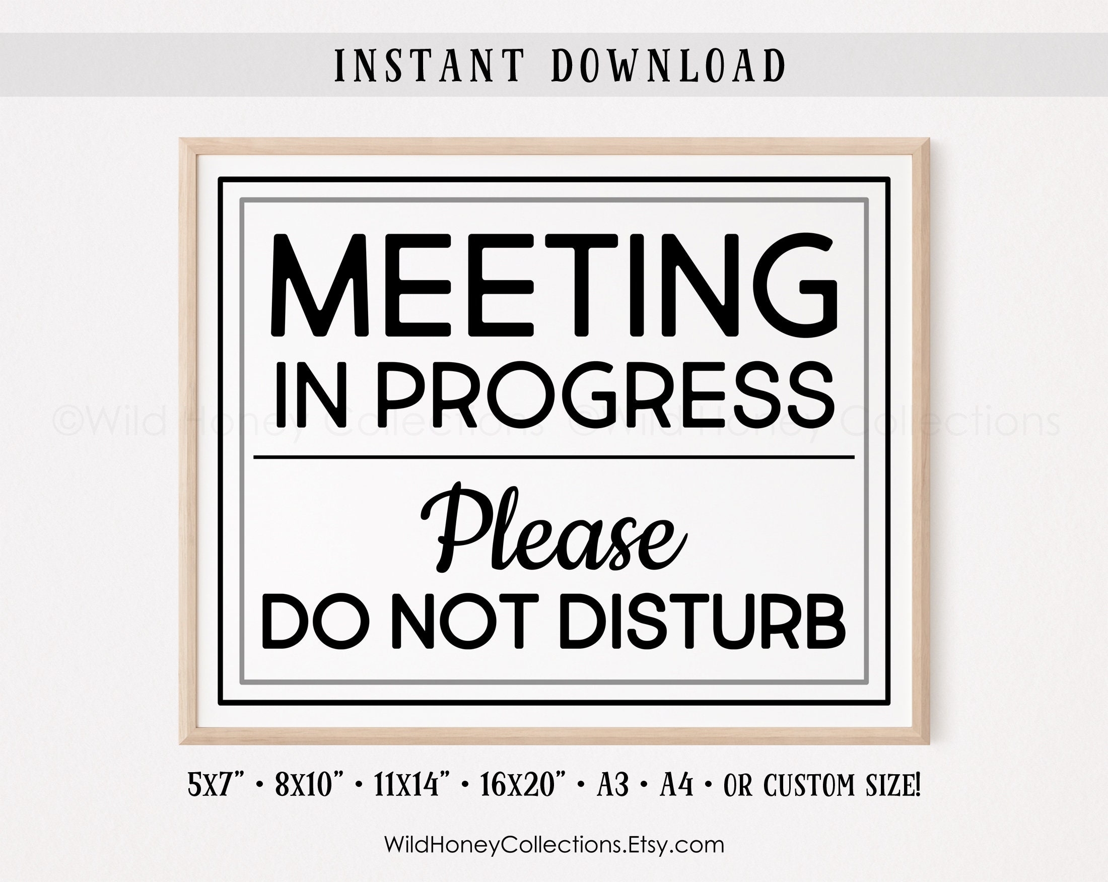 22 Printable Meeting In Progress Signs Do Not Disturb PDF 
