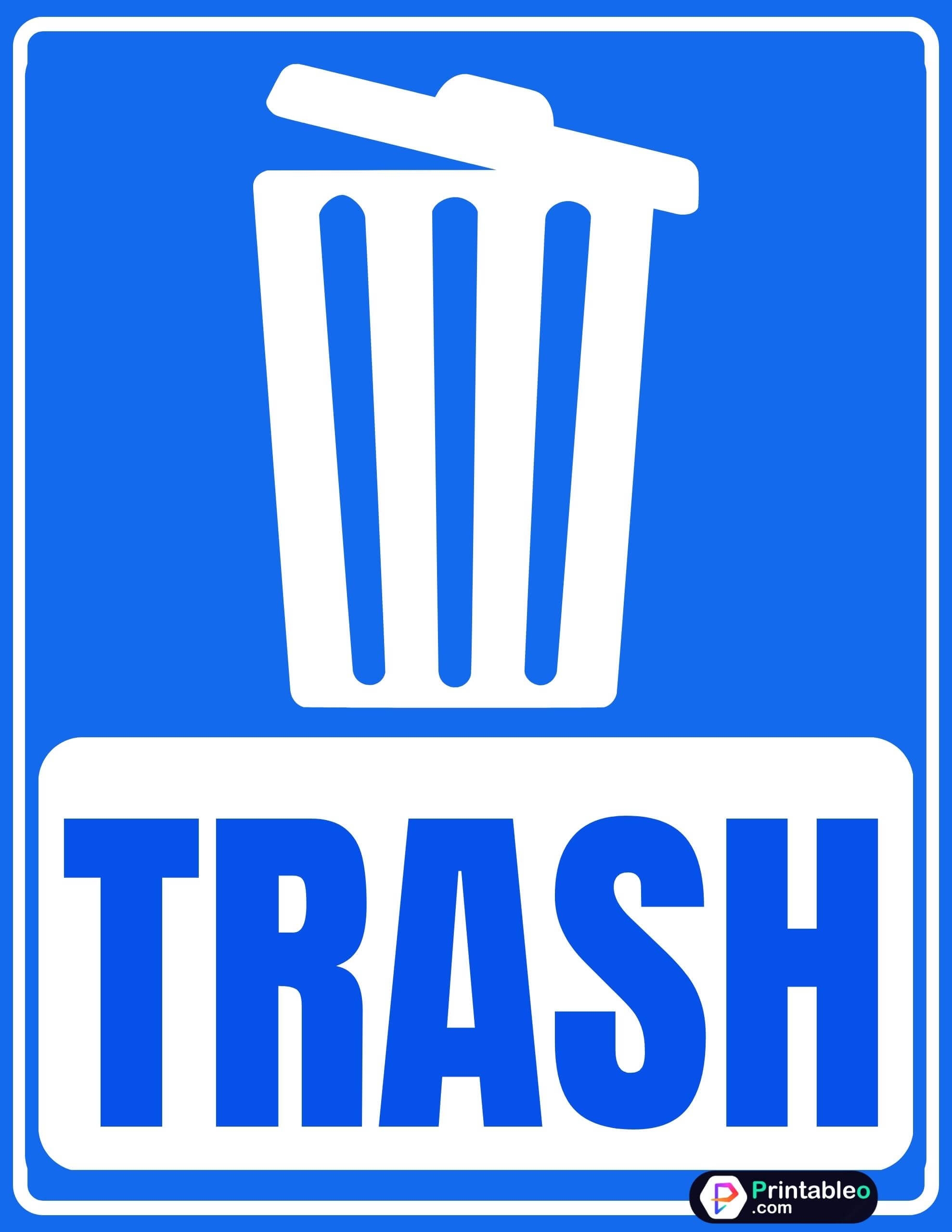 22 Trash Can Sign Download FREE Printable Templates