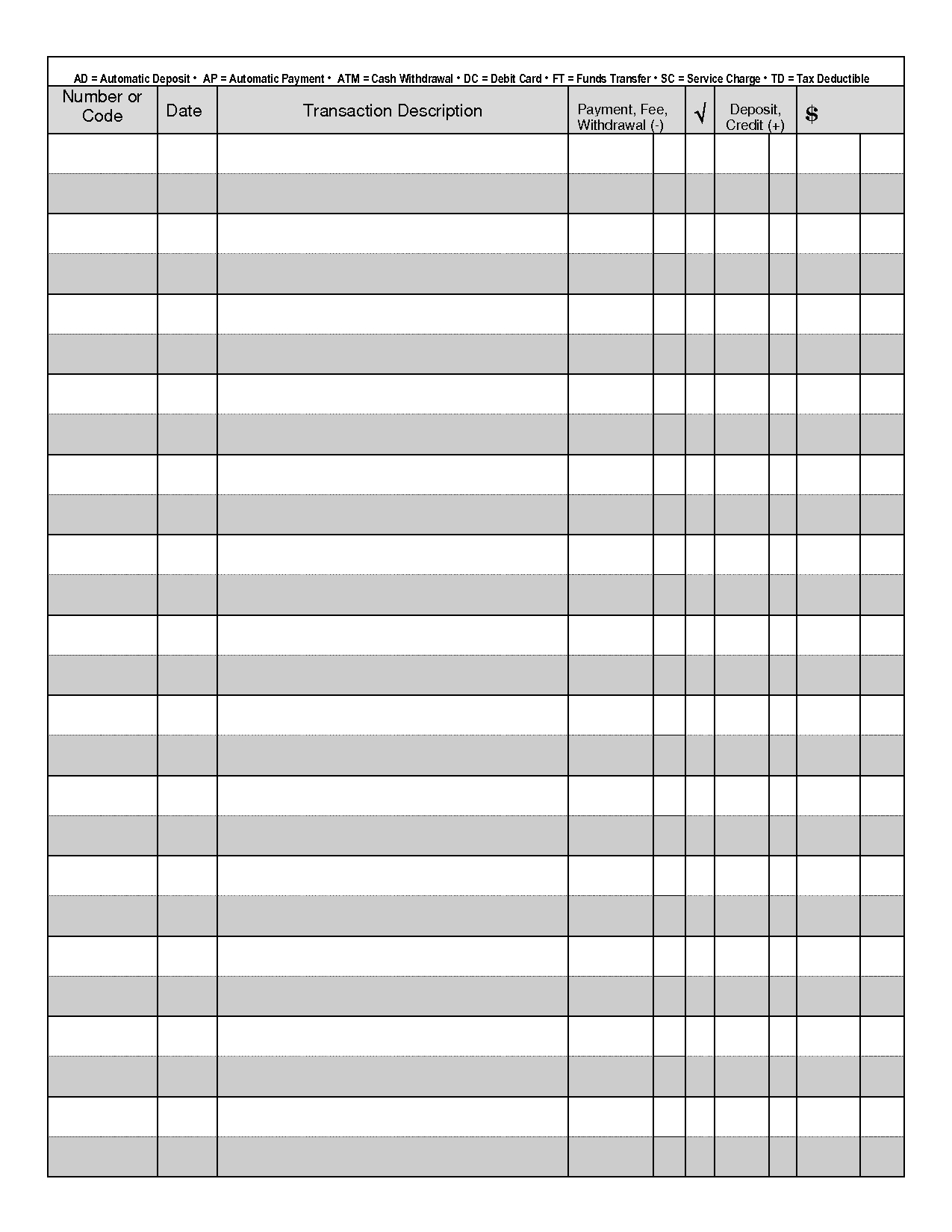 37 Checkbook Register Templates 100 Free Printable Template Lab