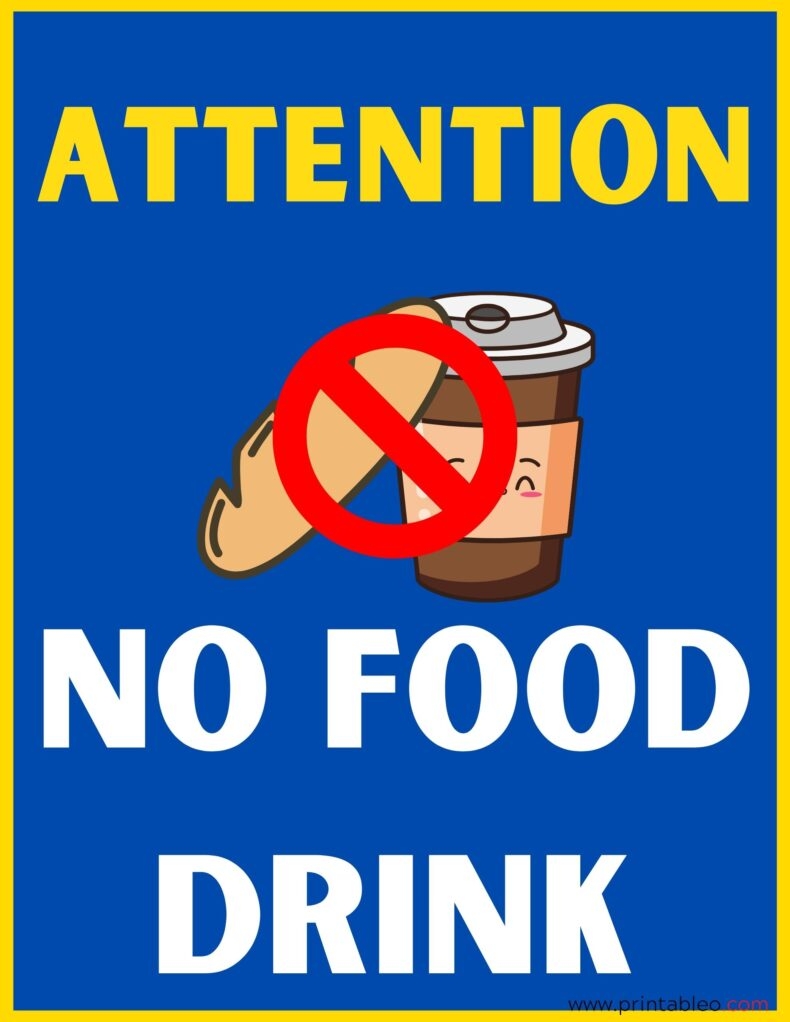 37 No Food Or Drink Sign Printable PDFs Printableo Com
