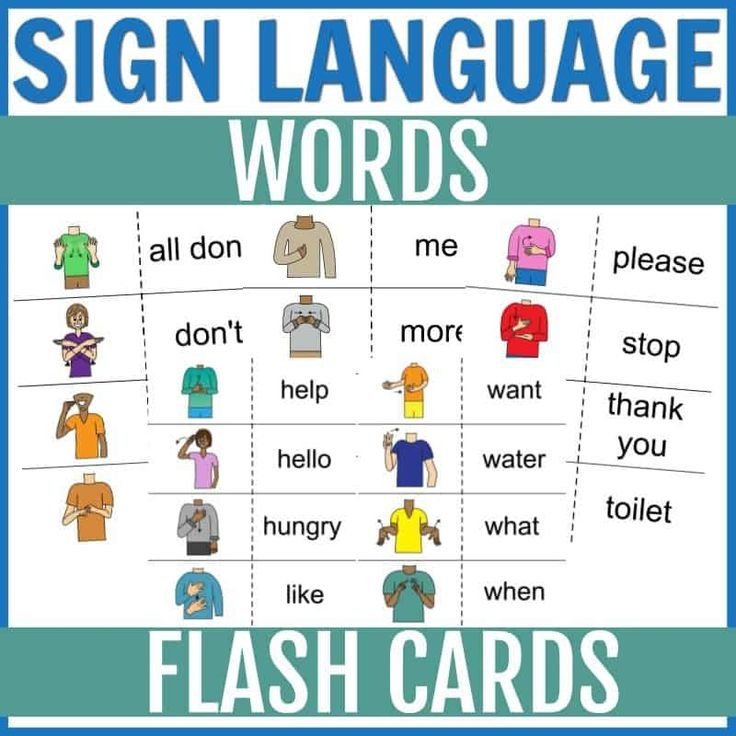 50 ASL Flashcards Printable PDF Common ASL Words Sign Language
