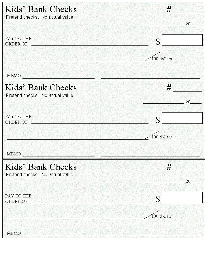 7 Best Images Of Printable Fake Checks Printable Play Checks For Kids 