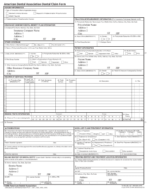 Ada Dental Claim Form 2023 Printable Forms Free Online