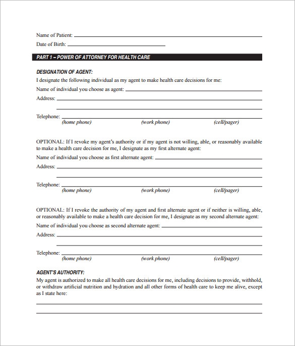 Advance Directive Printable Form