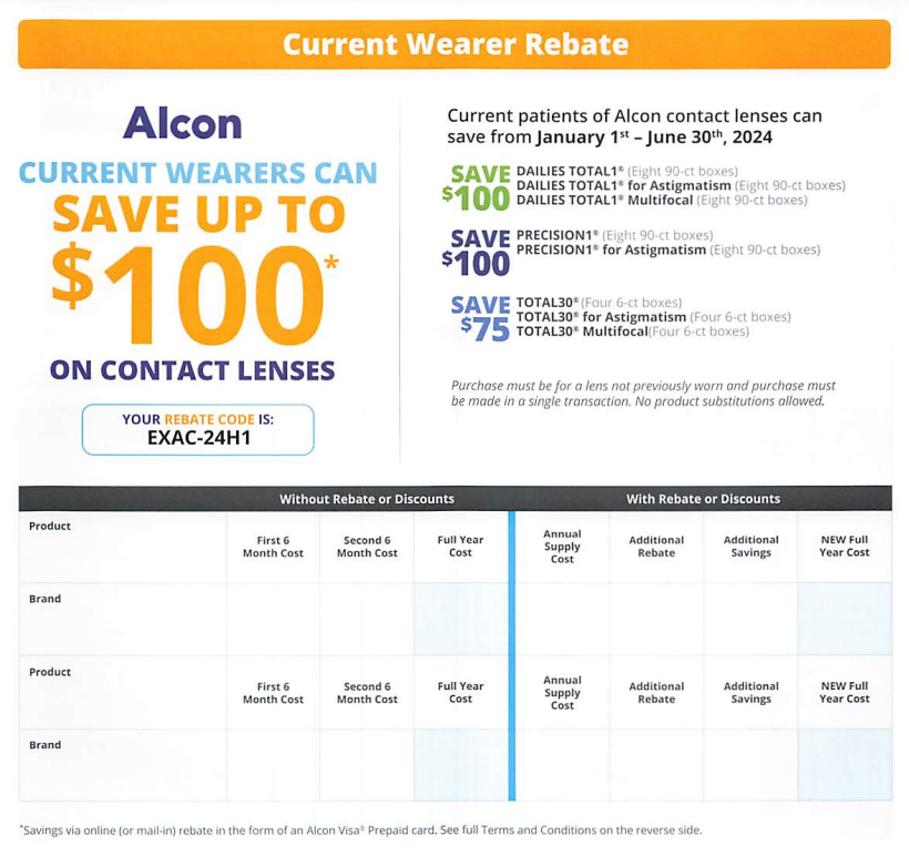 Alcon Rebate Redemption Form 2024 Printable USRebate
