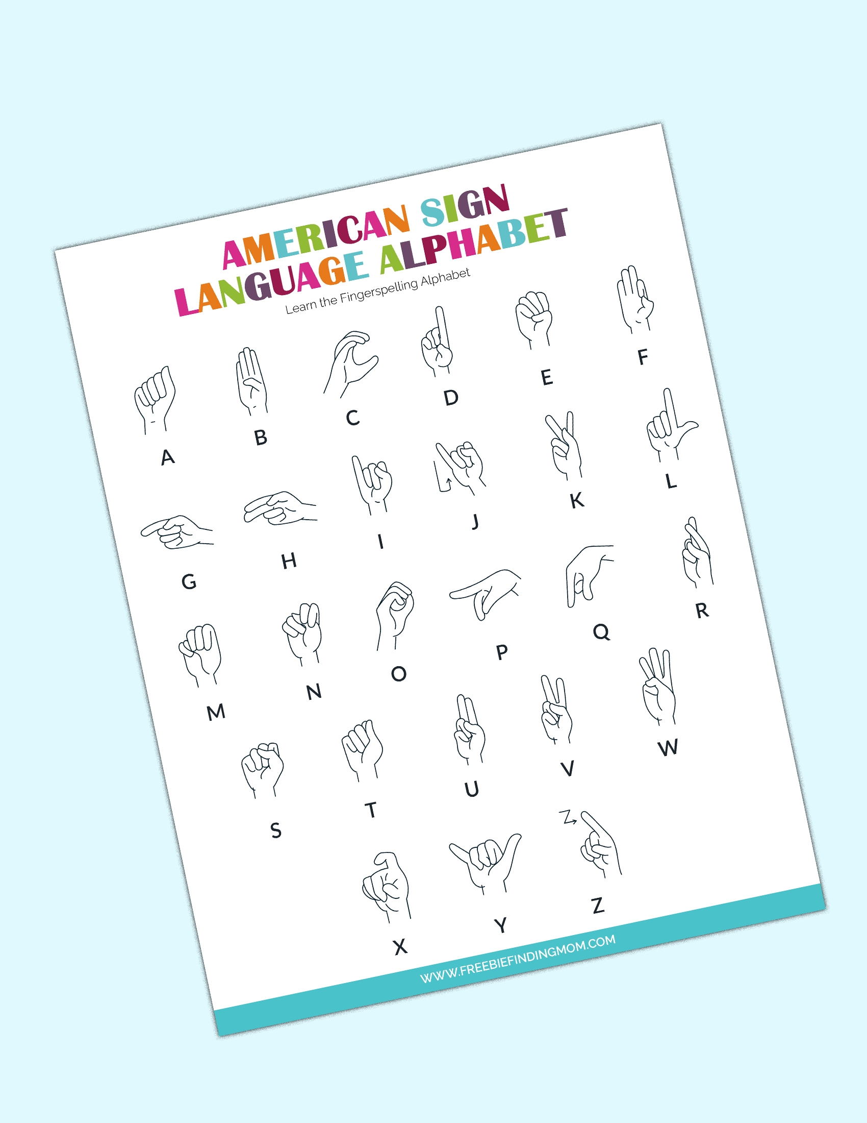 American Sign Language Alphabet Printable Chart Bilarasa