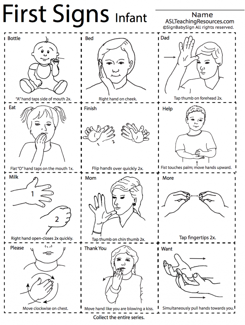 Baby Sign Language Australia Free Printable Chart FREE Printable ORG