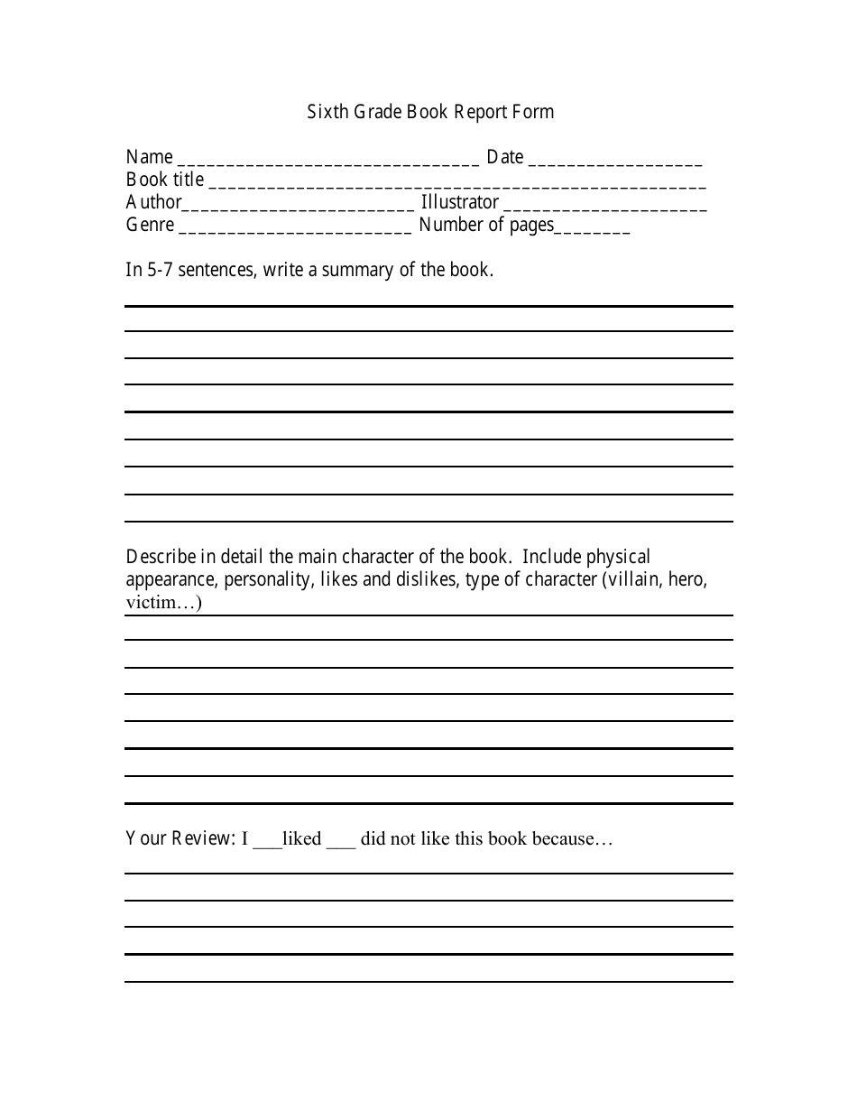 Book Report Form Printable Free Printable Forms Free Online