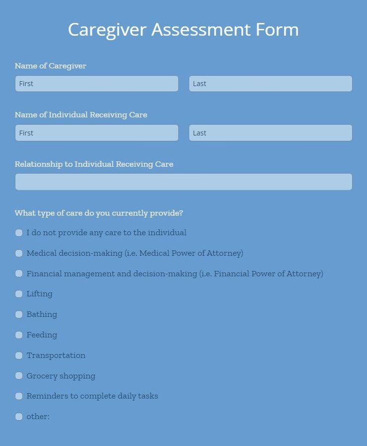 Caregiver Performance Evaluation Form Printable Printable Forms Free 