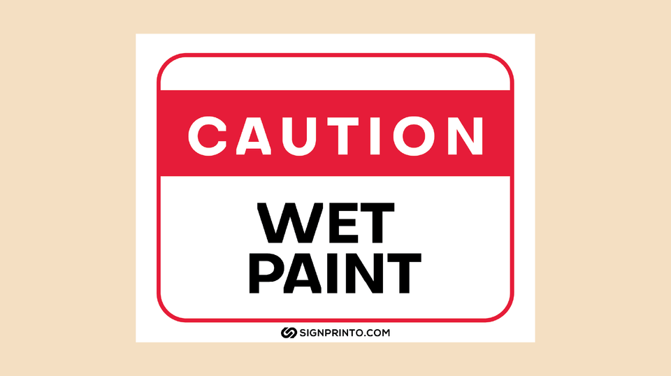 Caution Wet Paint Sign Printable PDF
