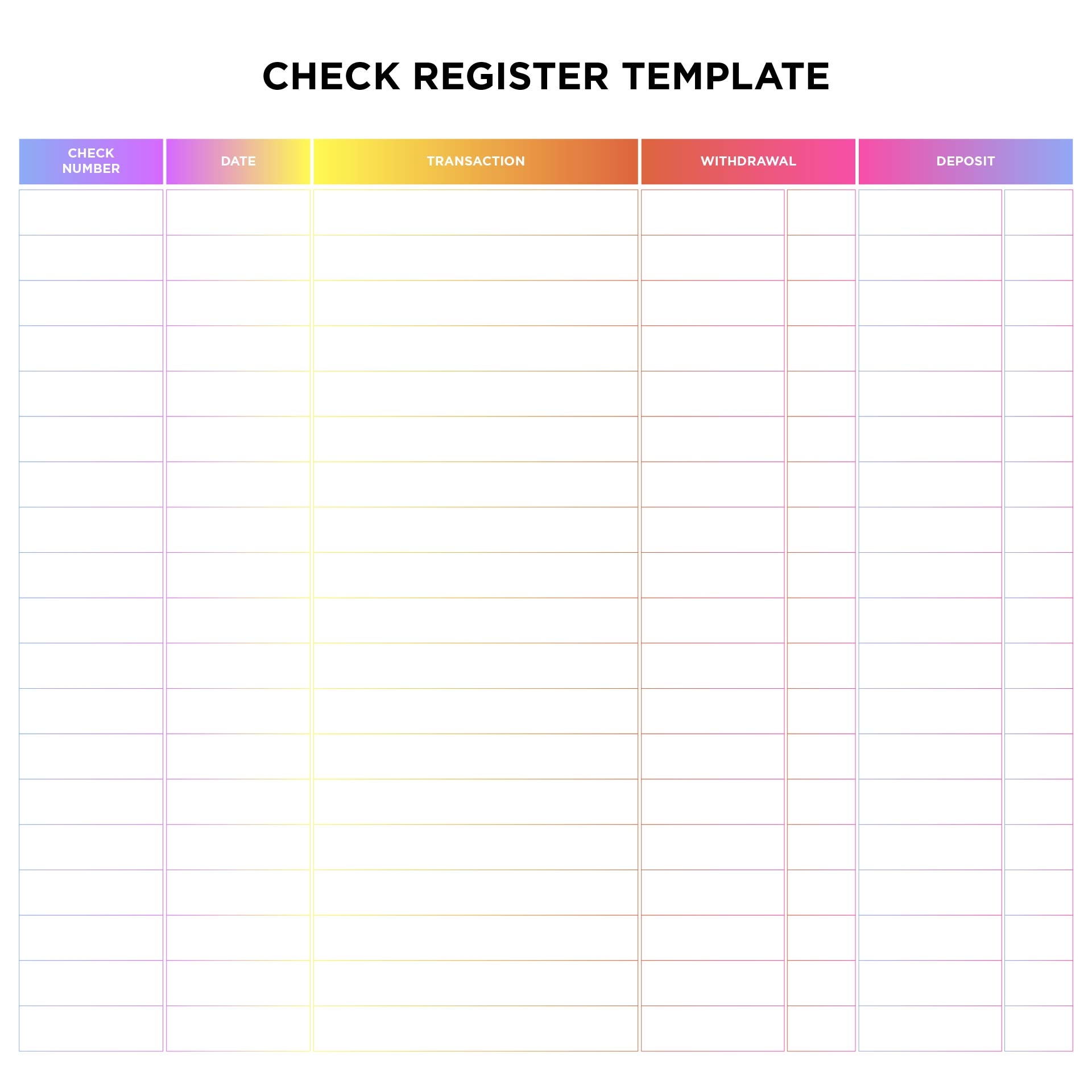 Check Registers For Checkbooks 10 Free PDF Printables Printablee