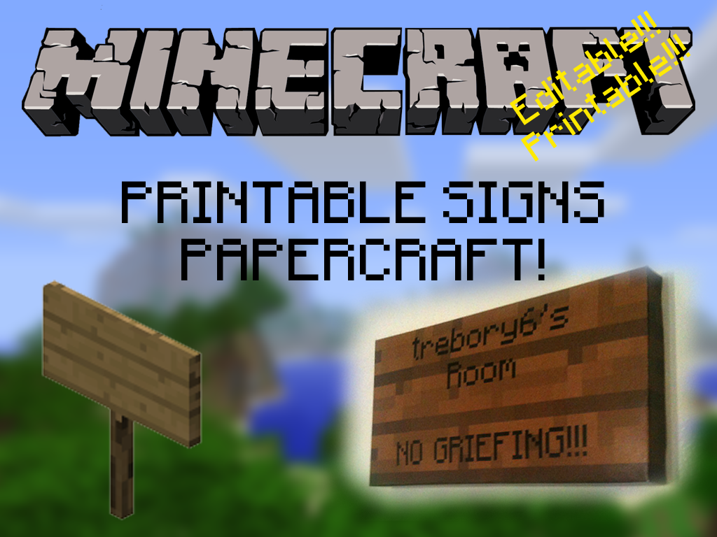 Customizable Printable Minecraft Signs By Trebory6 On DeviantArt