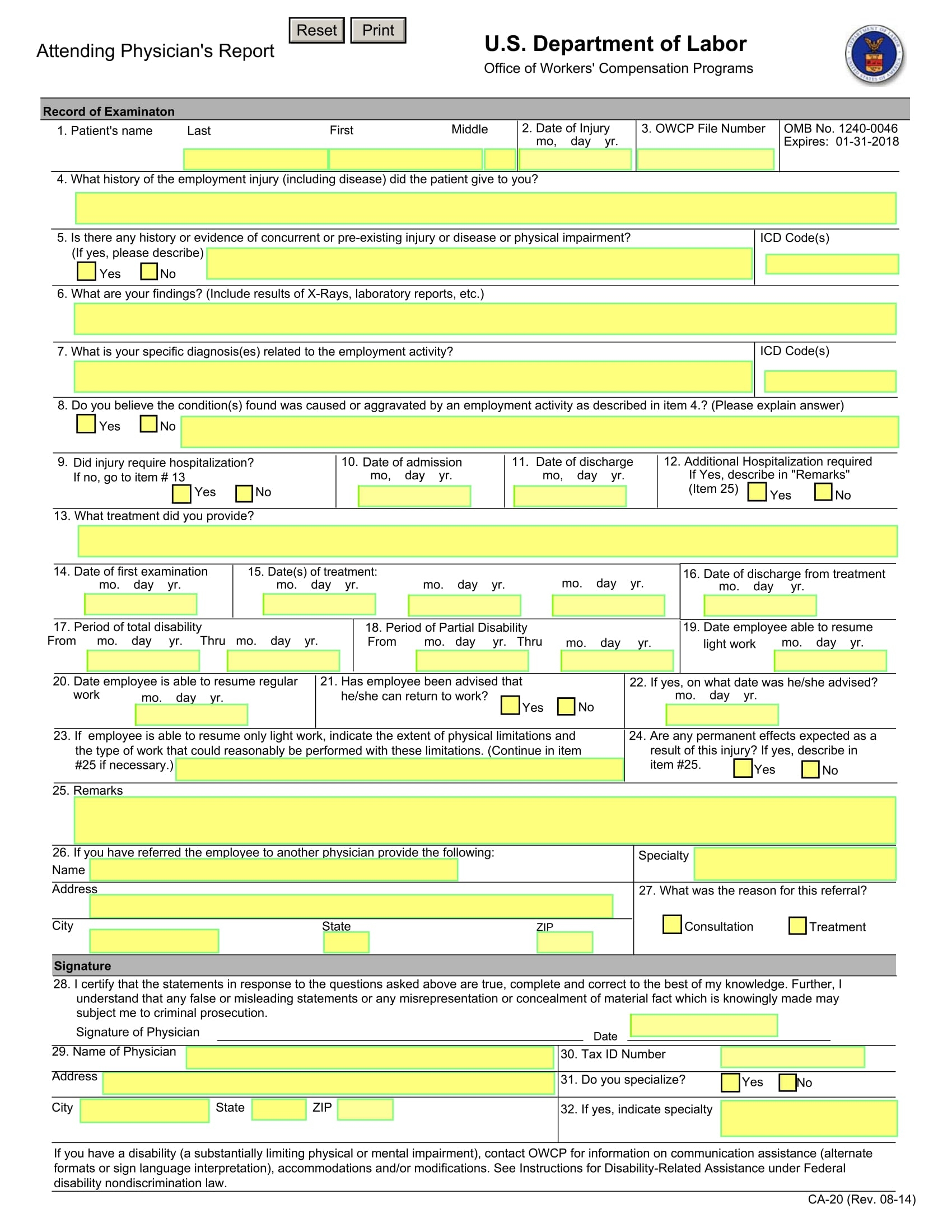 Disability Evaluation Form Fill Out And Sign Printabl Vrogue co