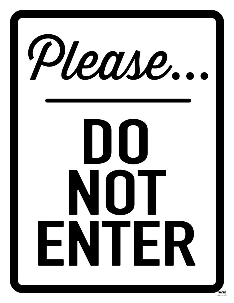 Do Not Enter Printable Signs Dev onallcylinders
