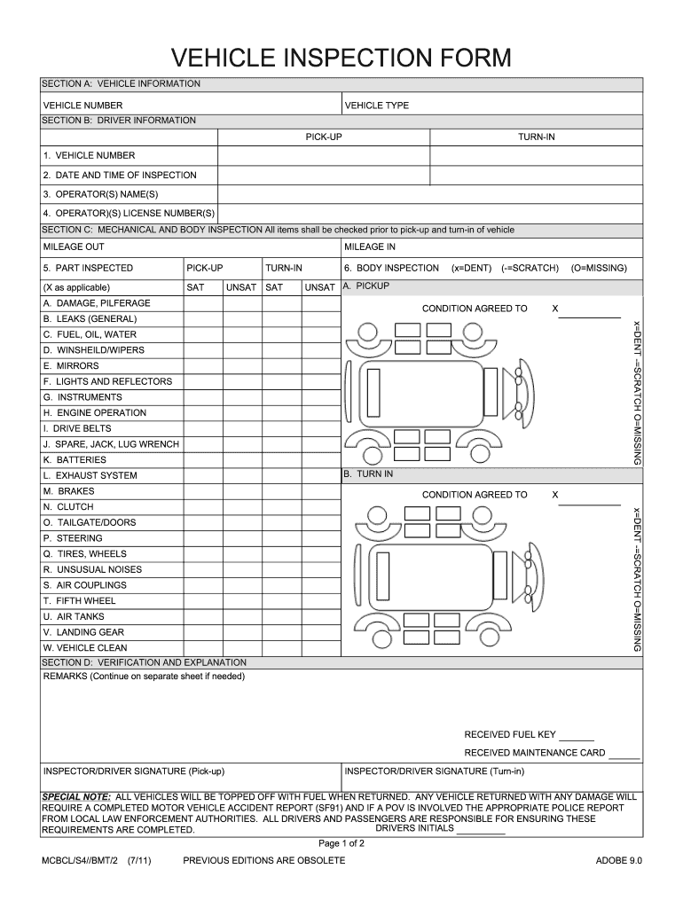 Dot Inspection Forms Fillable Pdf Printable Forms Free Online