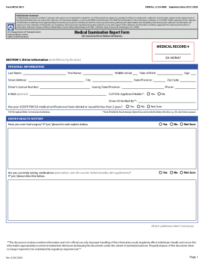 Dot Physical Form 2023 Printable Forms Free Online