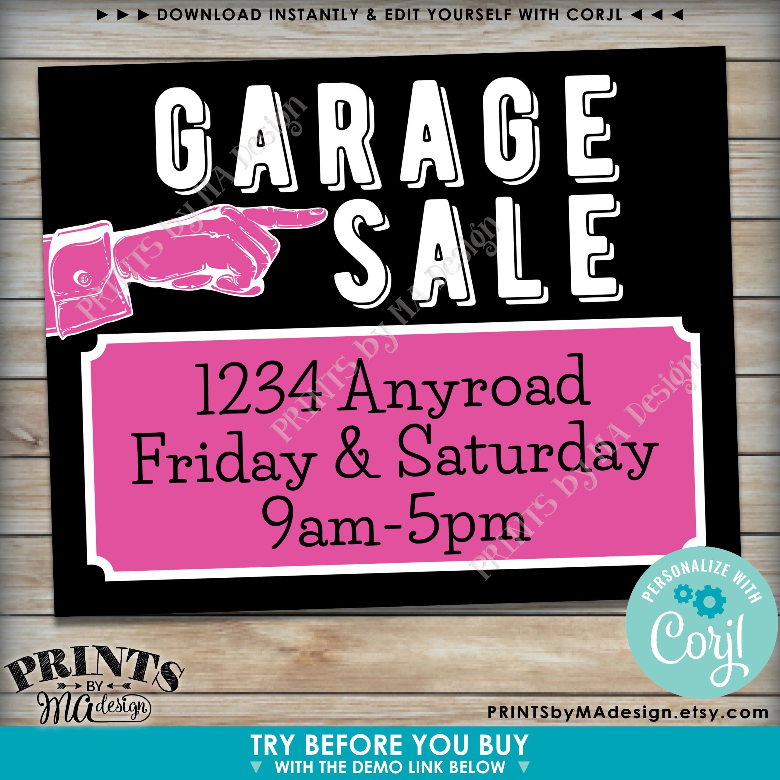 Editable Printable Yard Sale Signs