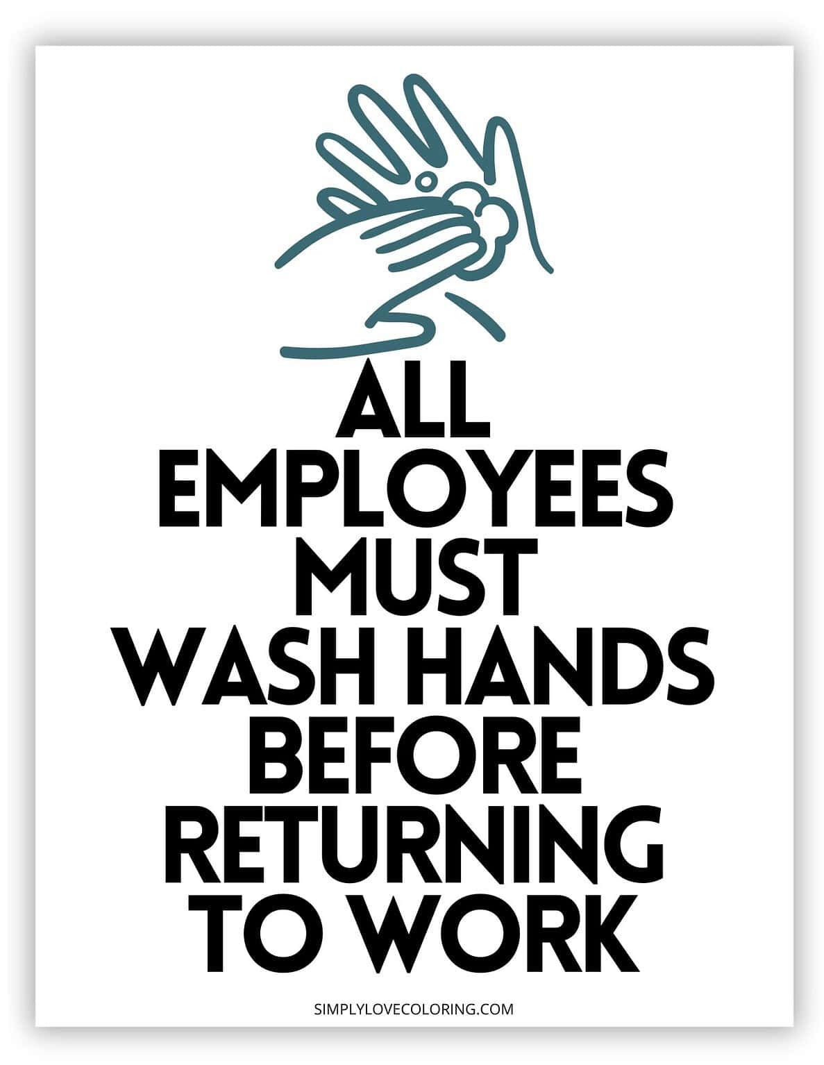 Employees Must Wash Hands Sign Printable Free PDF Download Simply 