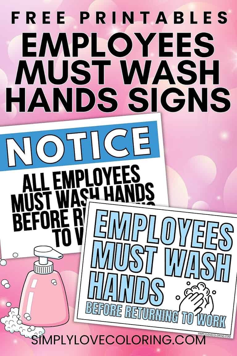 Employees Must Wash Hands Sign Printable Free PDF Download Simply 