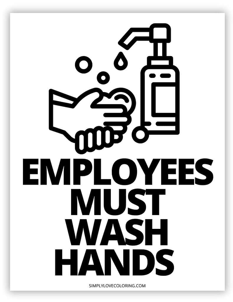 Employees Must Wash Hands Sign Printable Free PDF Download Simply 