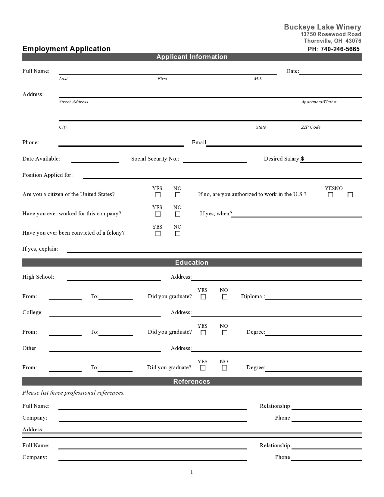 Employment Application Form Printable Printable Forms Free Online