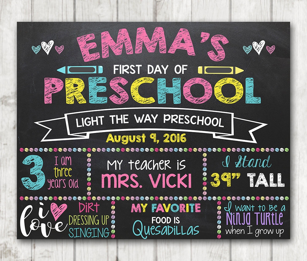 First Day Of Kindergarten Signs Printable