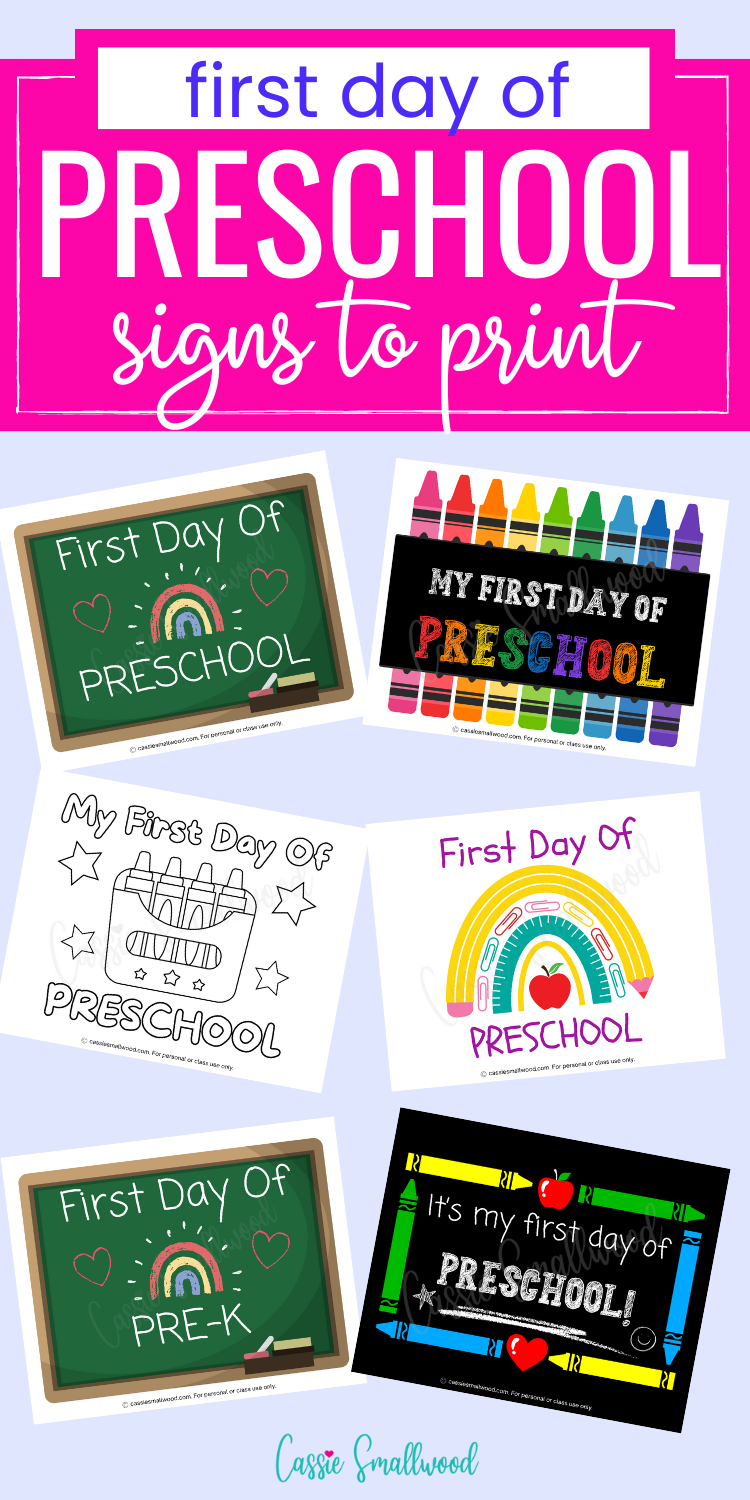 First Day Preschool Sign Artofit
