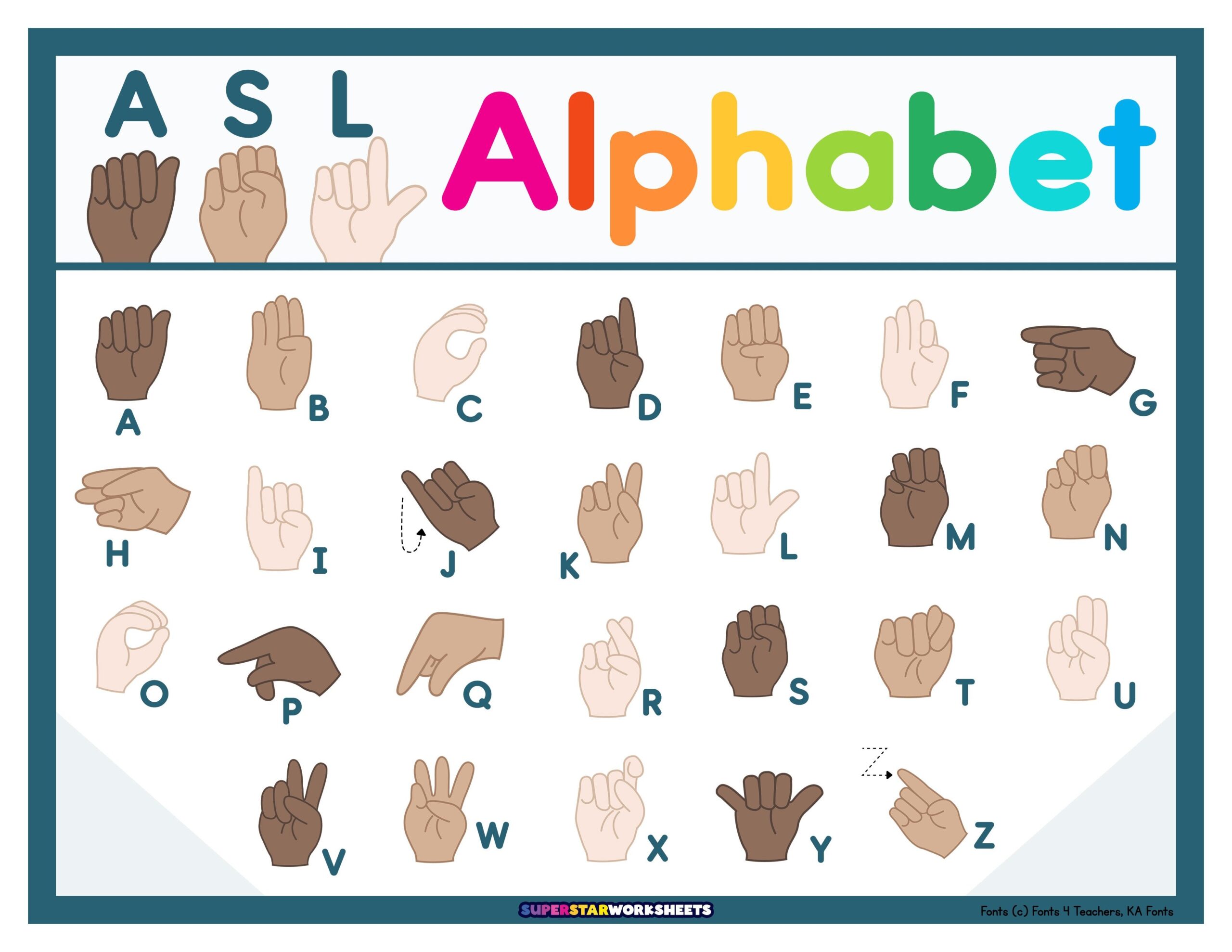 Free American Sign Language Printables TPT Worksheets Library