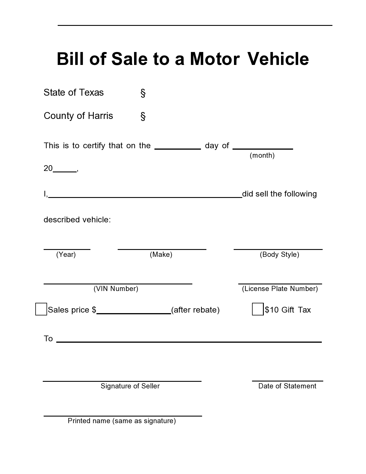 Free Free Printable Motor Vehicle Bill Of Sale Download Free Free 