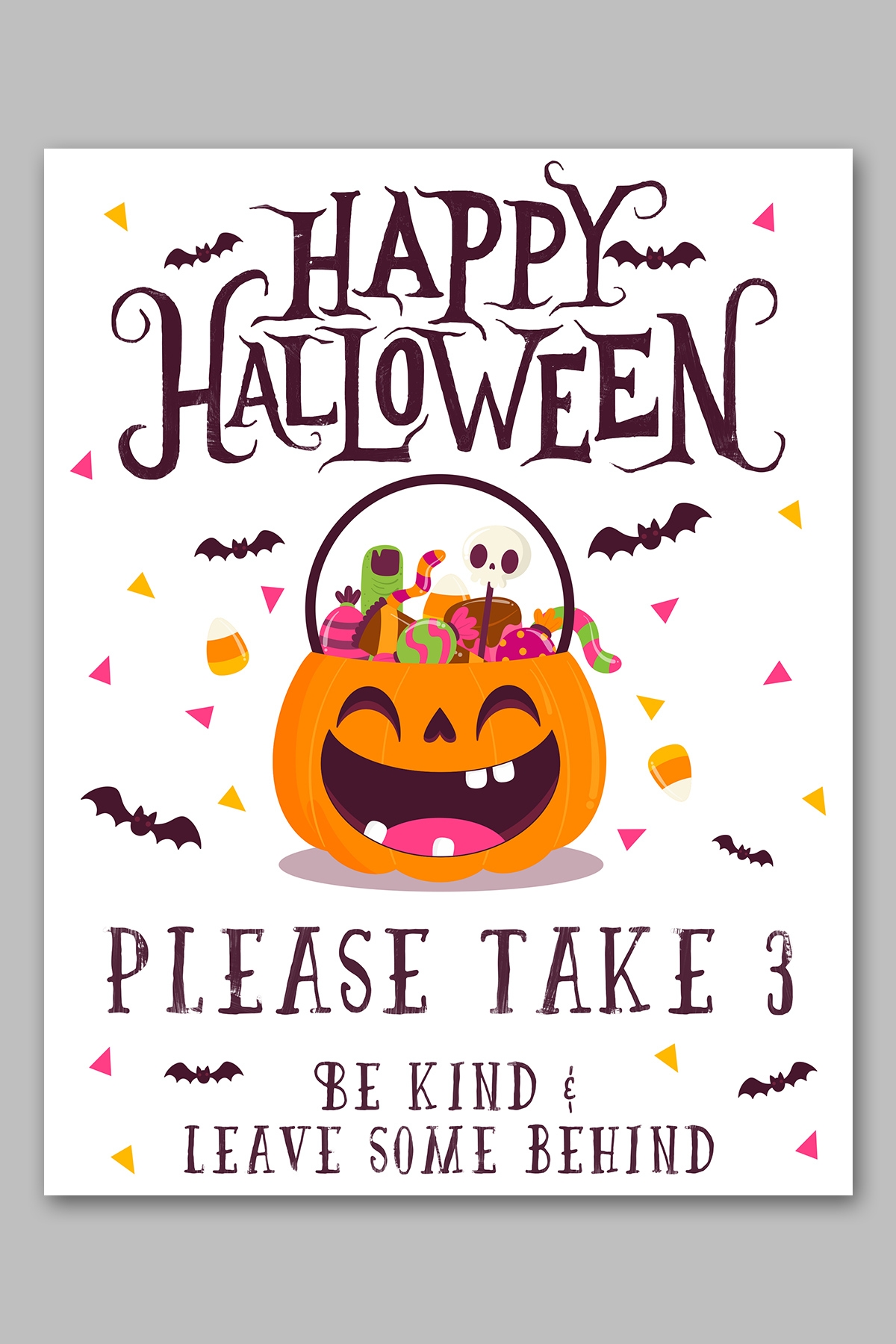 Free Halloween Candy Printable Sign Set No Sign Up Needed