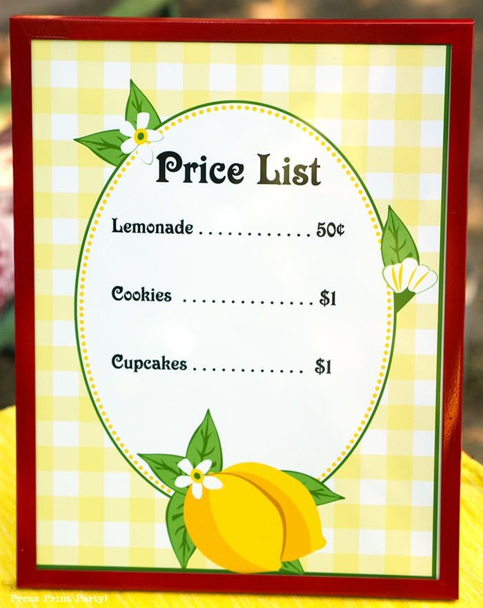Free Lemonade Stand Printables Press Print Party