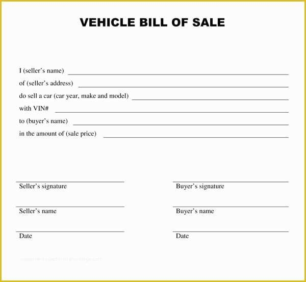 Free Printable Automobile Bill Of Sale Template Uthon