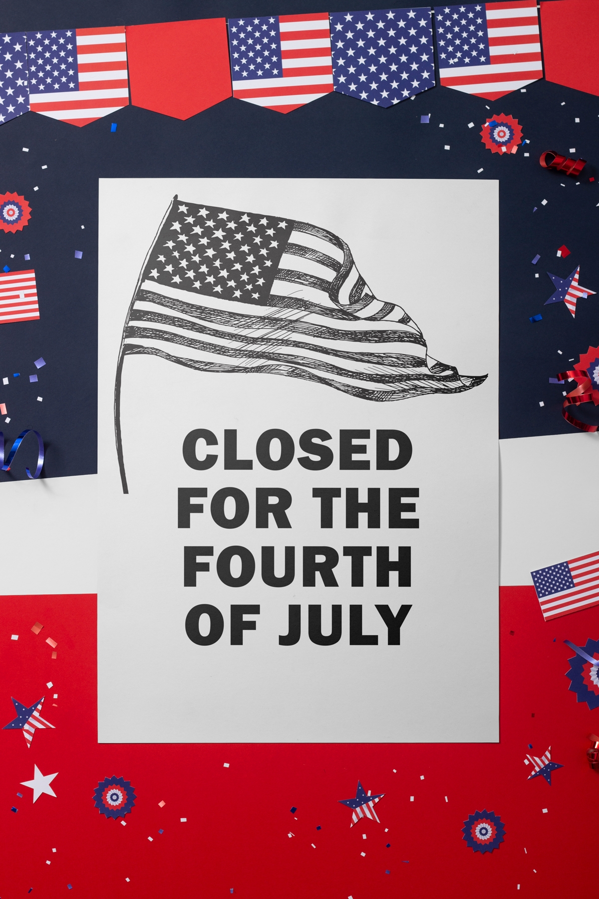 Free Printable Closed For The 4th Of July Sign Template Set