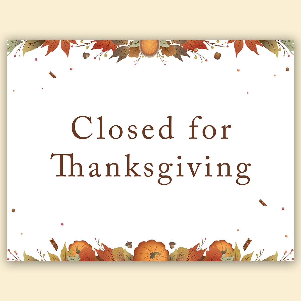 Free Printable Closed Open For Thanksgiving Signs
