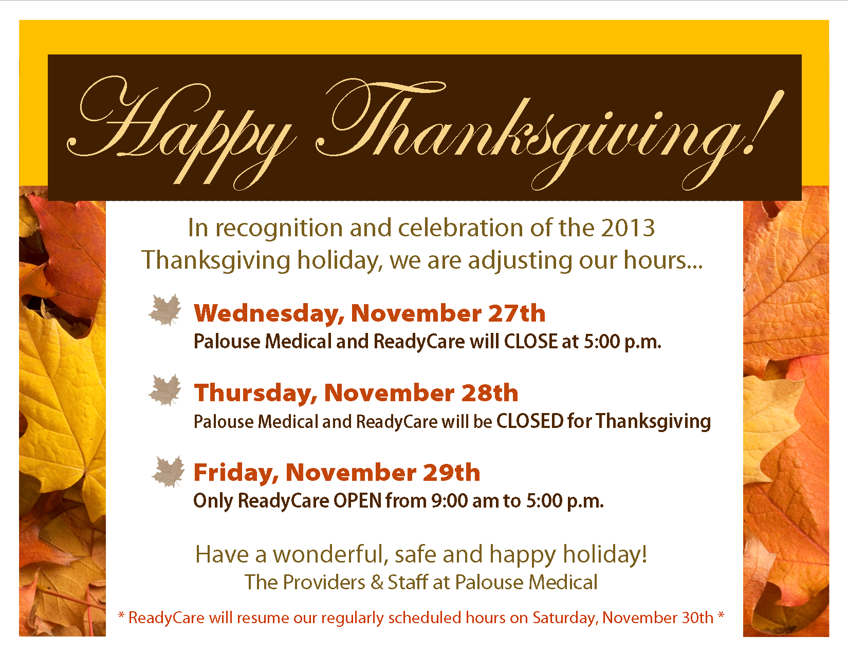 Free Printable Closed Thanksgiving Day Signs Free Printable