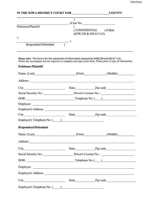 Free Printable Court Forms Printable Forms Free Online