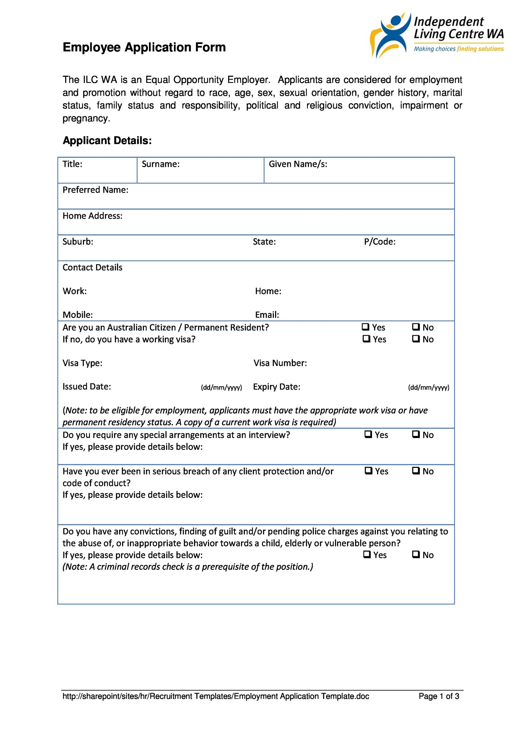 Free Printable Employment Application Employment Appl Vrogue co