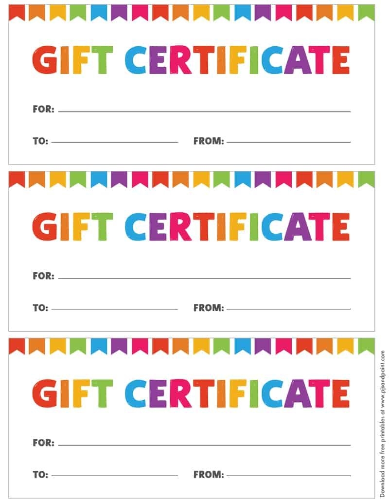Free Printable Gift Certificate For Kids Gift Certificate Printable 