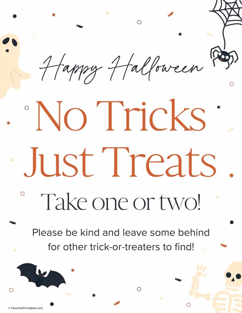 Free Printable Halloween Candy Bowl Sign Favorite Printables
