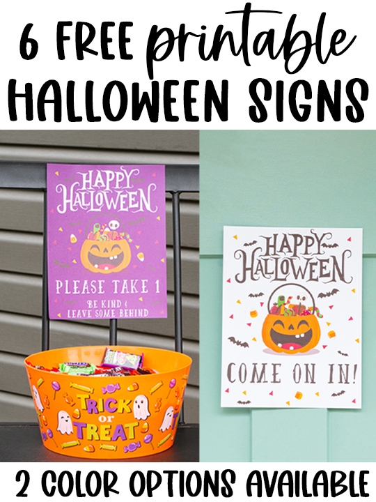 Free printable halloween candy sign set featured Mom Envy