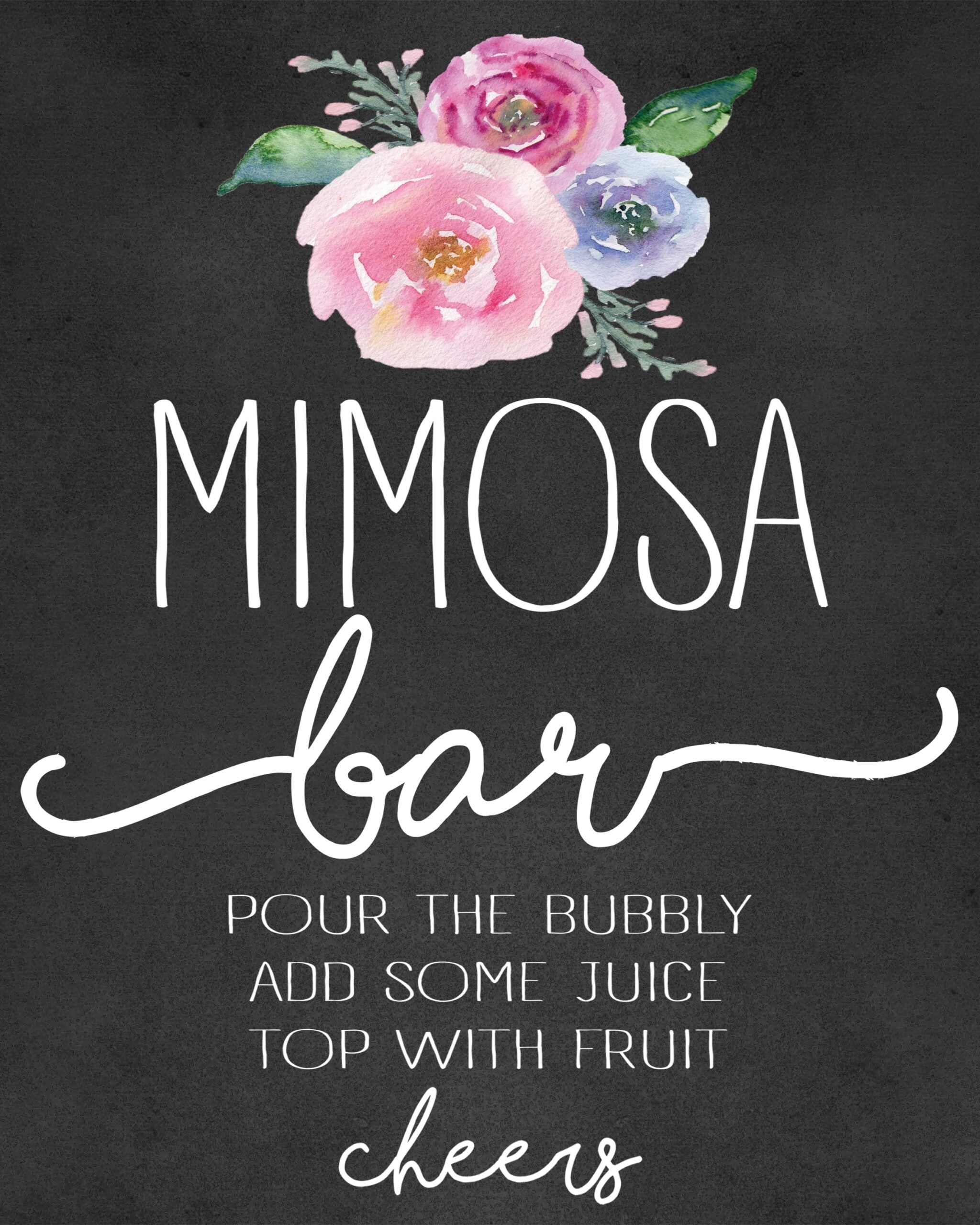Free Printable Mimosa Bar Sign Template Free Free Printable