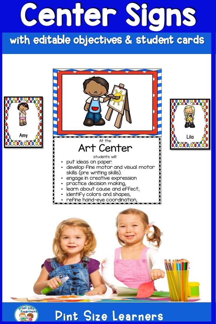 Free Printable Preschool Center Signs With Objectives Printable Templates